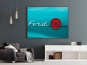 Turquoise Ford F-100 Car Print Photography